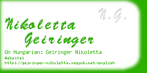 nikoletta geiringer business card